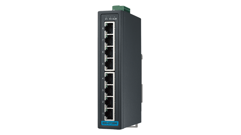8-port Ind. Unmanaged GbE Switch W/T